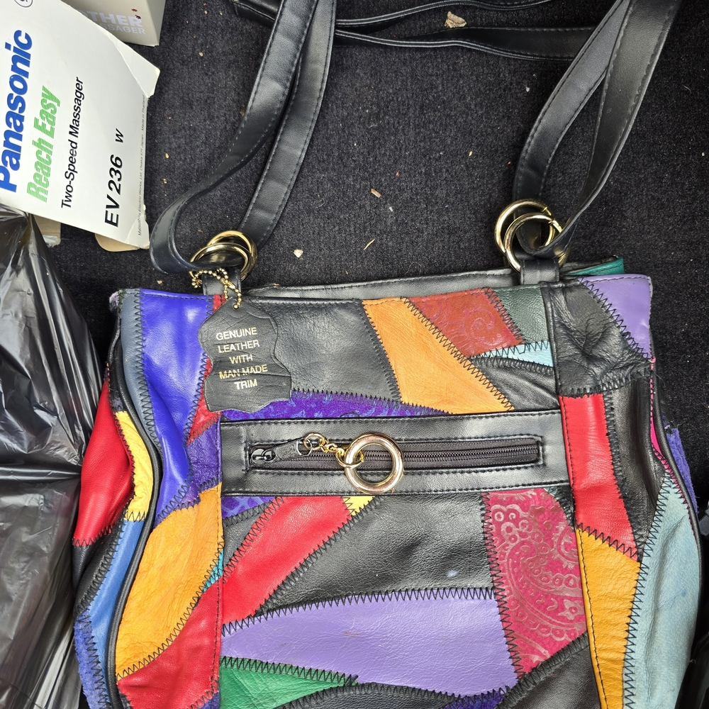 Vintage 80's Patchwork Leather Purse